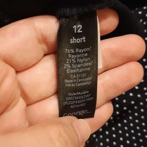 Pokkadot bike shorts size 12 womans stretchy George brand - Picture 5 of 6